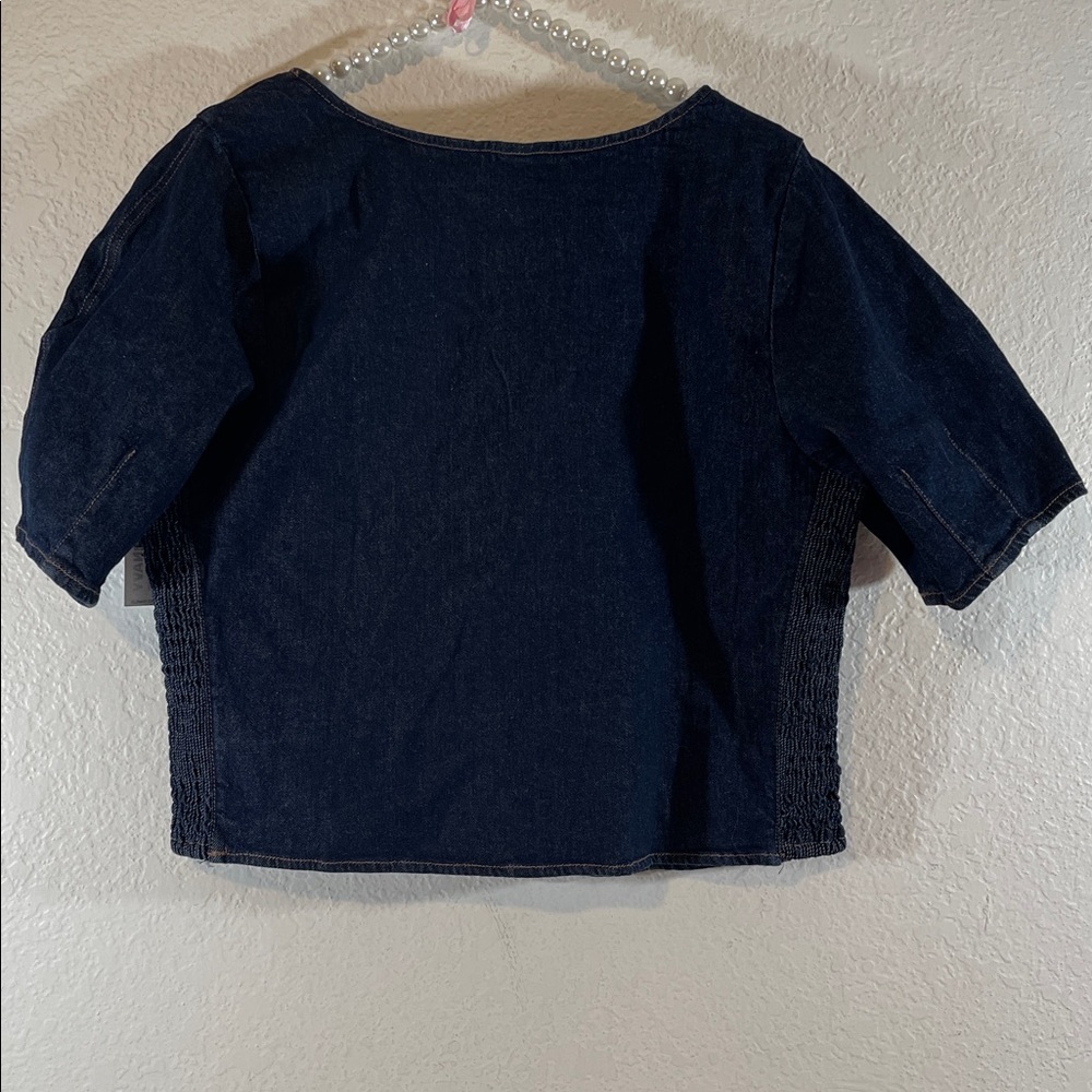 OLD NAVY Square-Neck Denim Cropped Top Size XL NEW - Picture 6 of 15